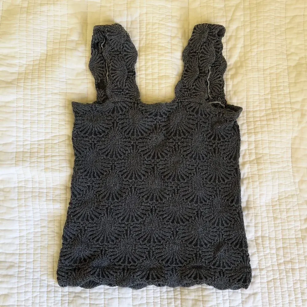 Intimately Free People Grey Tank Top Love Letter Cami Size M/L